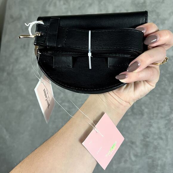 Juicy Couture Y2K Black Bling Belt Bag Fanny Pack Festival NWT - Picture 4 of 7